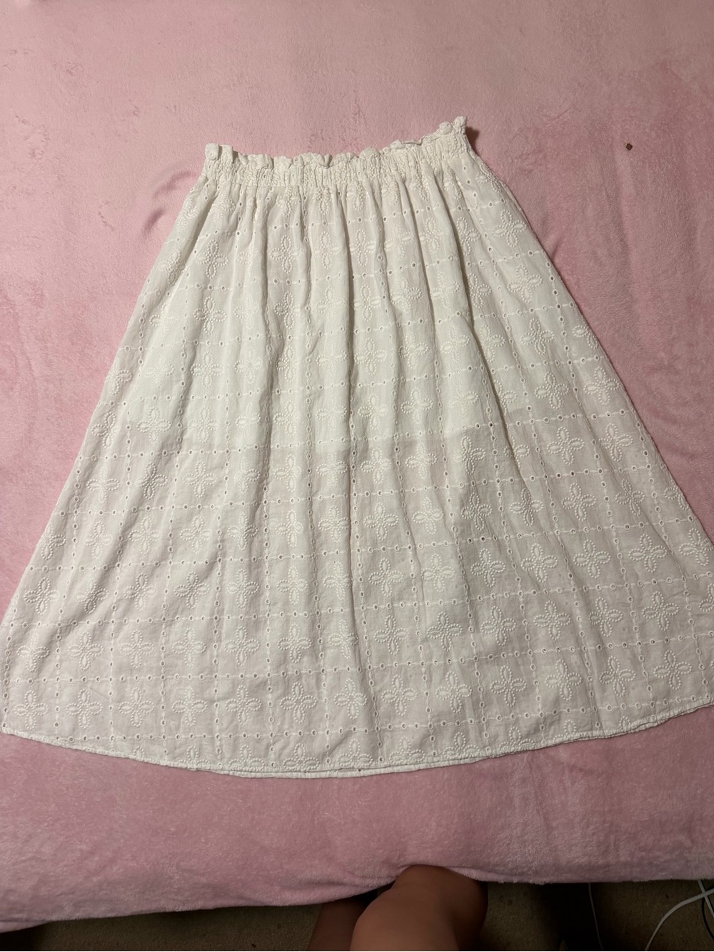 Blu Pepper White Eyelet Midi Skirt